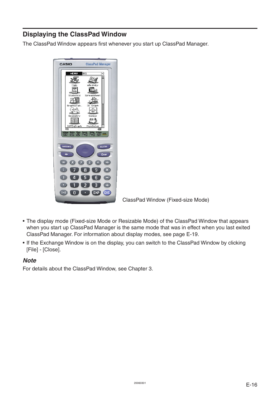 Displaying the classpad window | Casio ClassPad Manager Version 3.0 User Manual | Page 18 / 113
