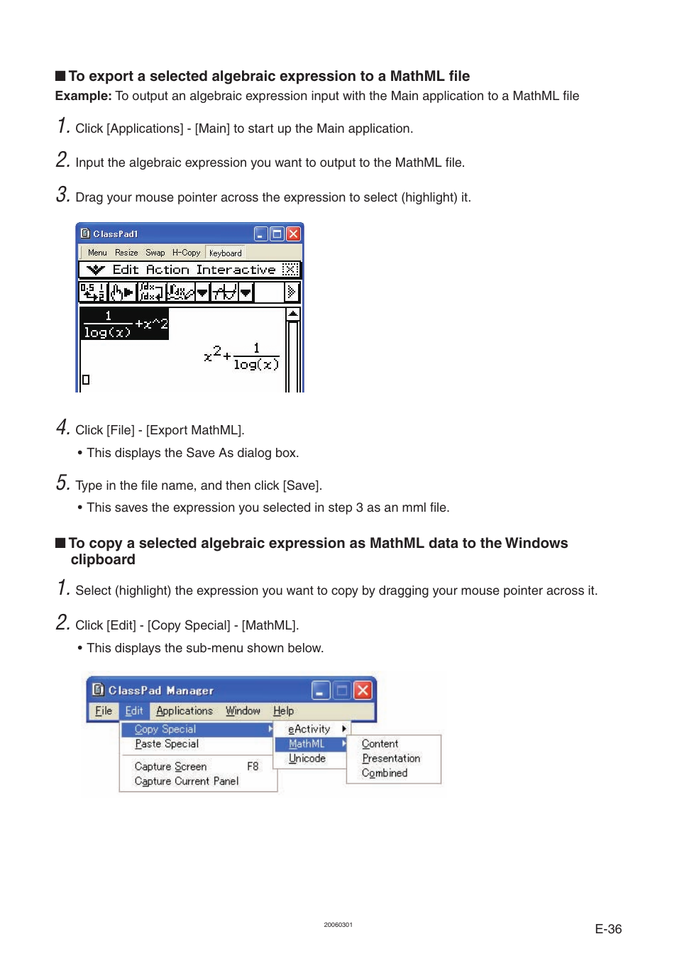 Casio ClassPad Manager Version 3.0 User Manual | Page 38 / 113
