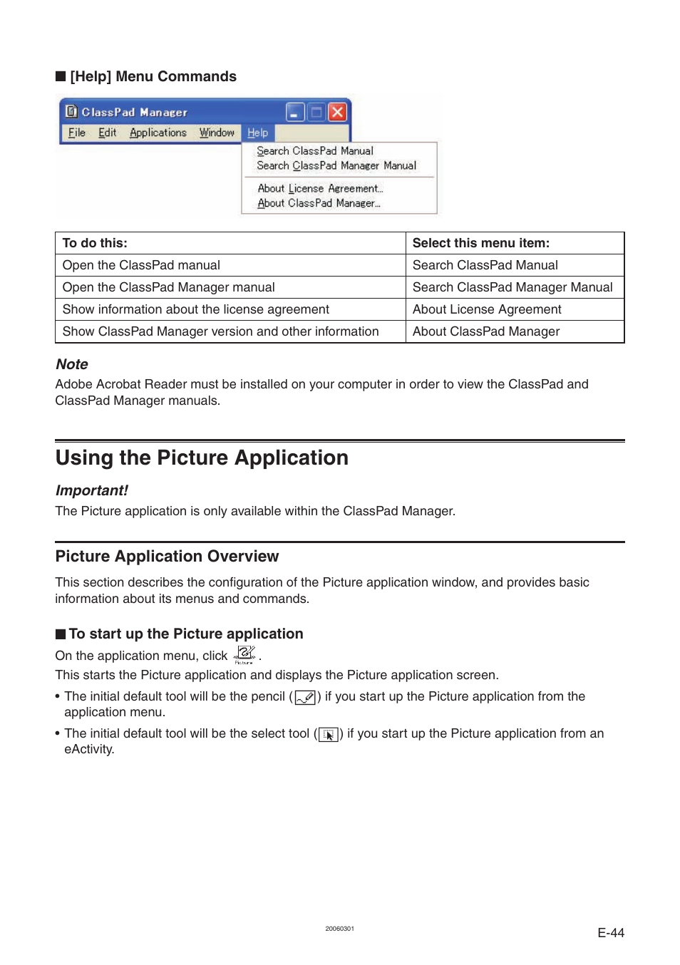 Using the picture application | Casio ClassPad Manager Version 3.0 User Manual | Page 46 / 113