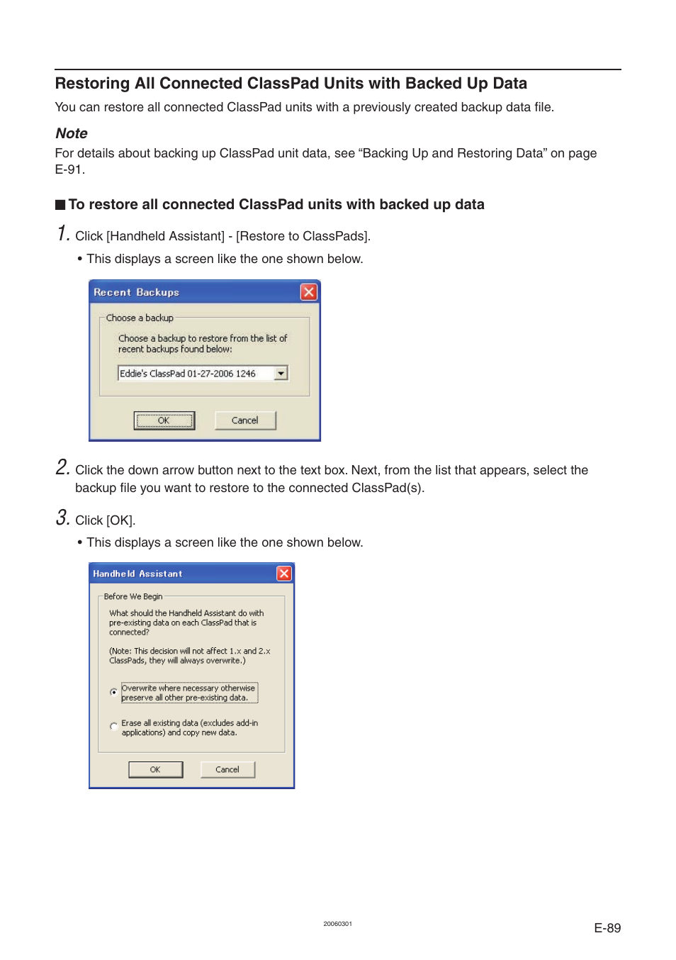 Casio ClassPad Manager Version 3.0 User Manual | Page 91 / 113