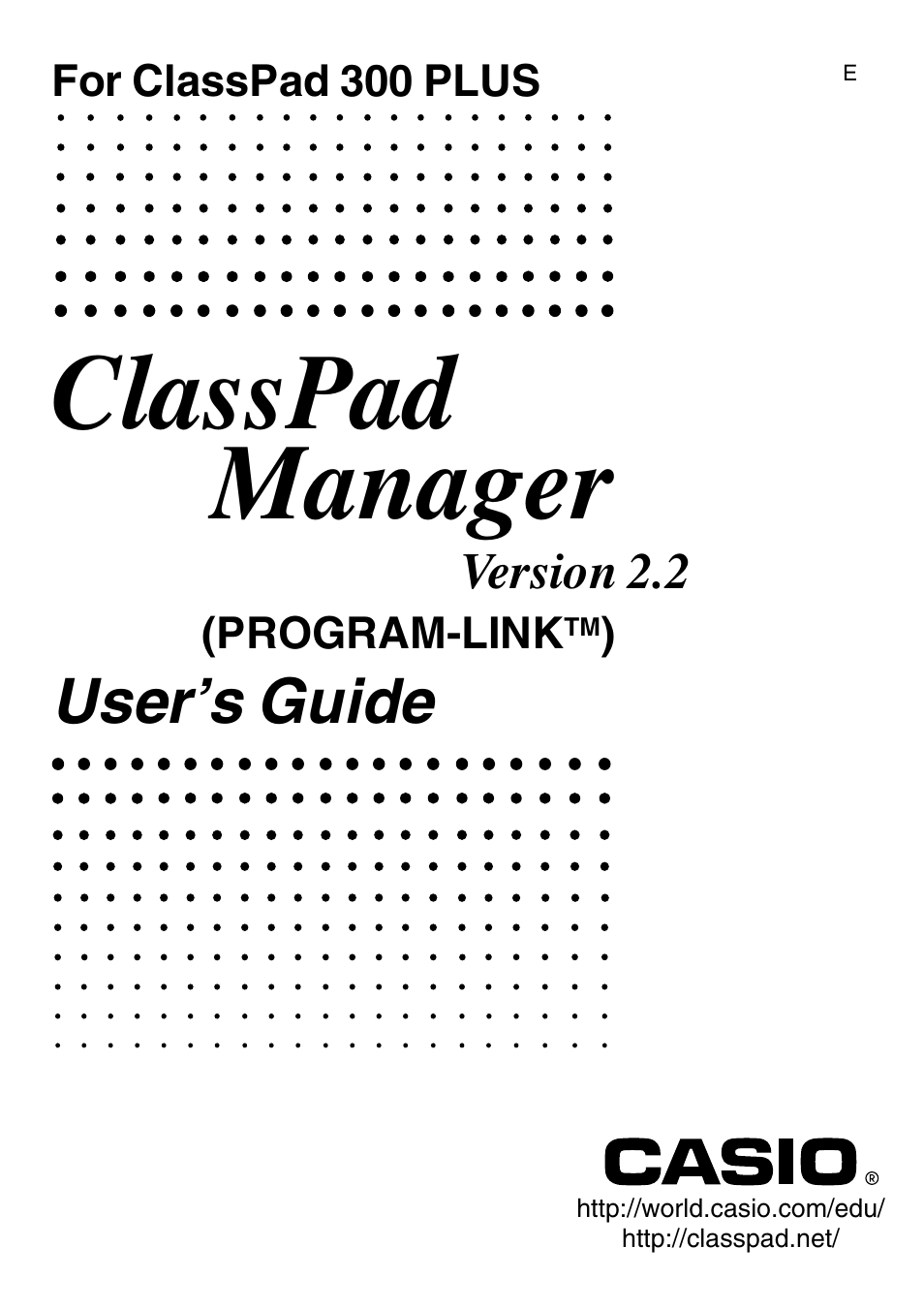 Casio ClassPad Manager Version 2.2 User Manual | 59 pages