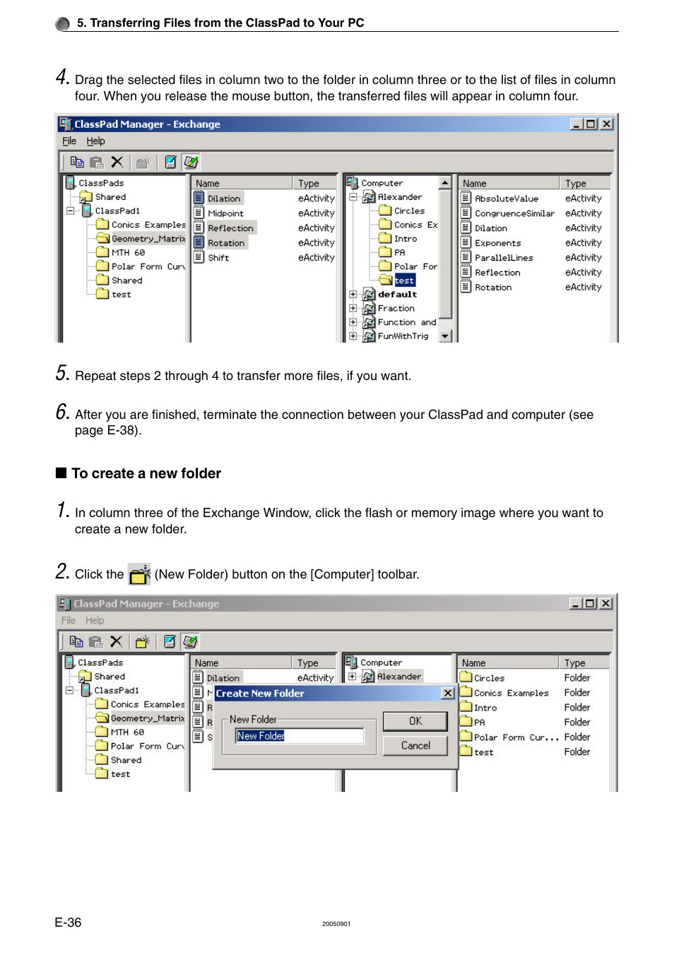 Casio ClassPad Manager Version 2.2 User Manual | Page 38 / 59
