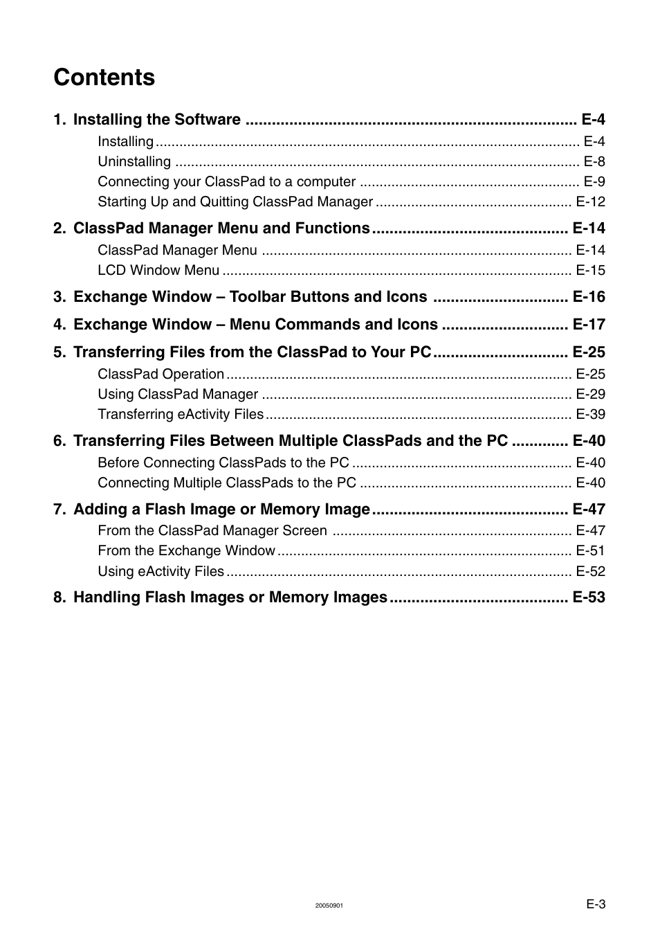 Casio ClassPad Manager Version 2.2 User Manual | Page 5 / 59