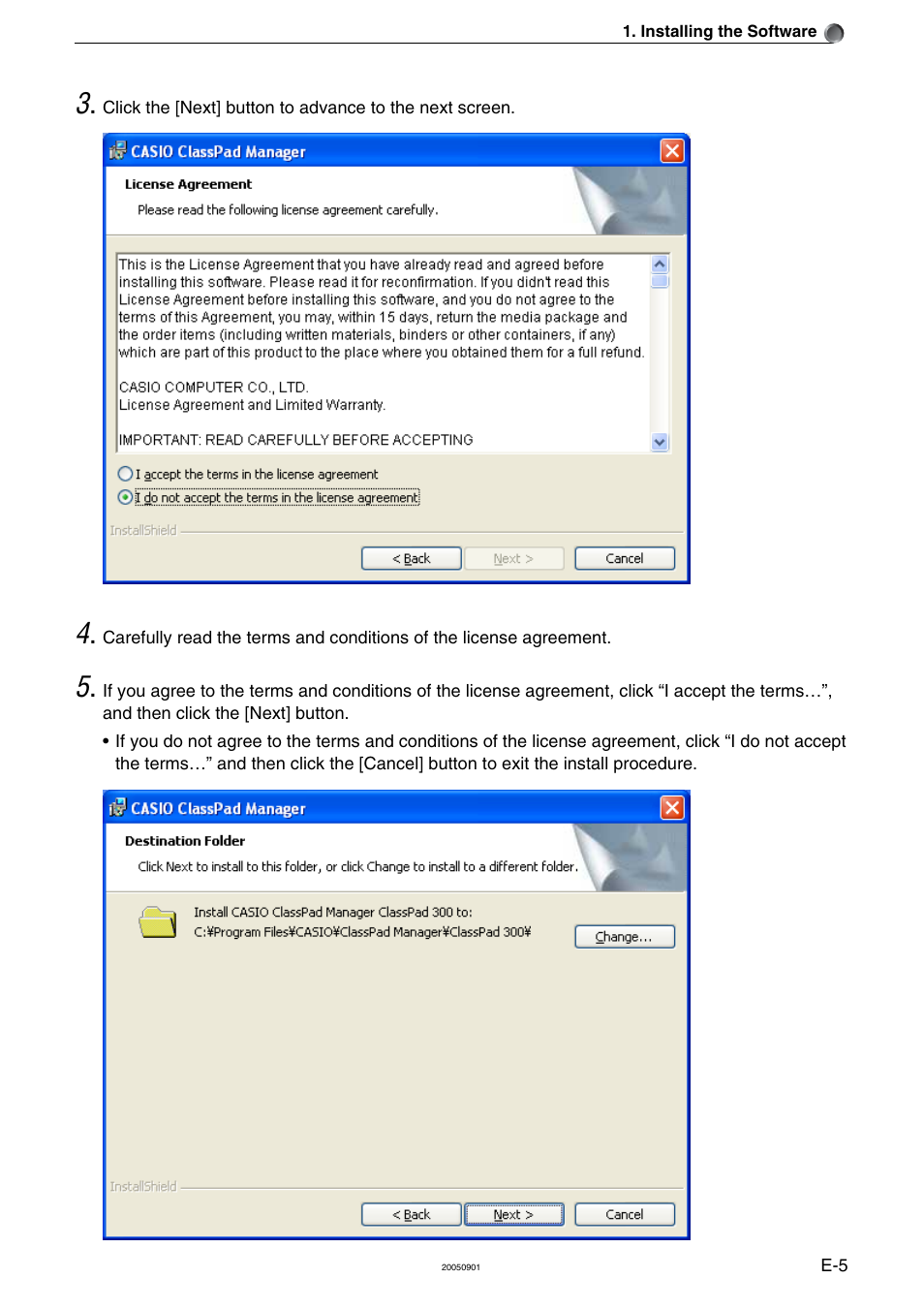 Casio ClassPad Manager Version 2.2 User Manual | Page 7 / 59