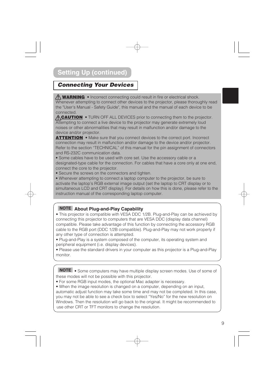 Setting up (continued), Connecting your devices | Dukane 8055 User Manual | Page 11 / 70