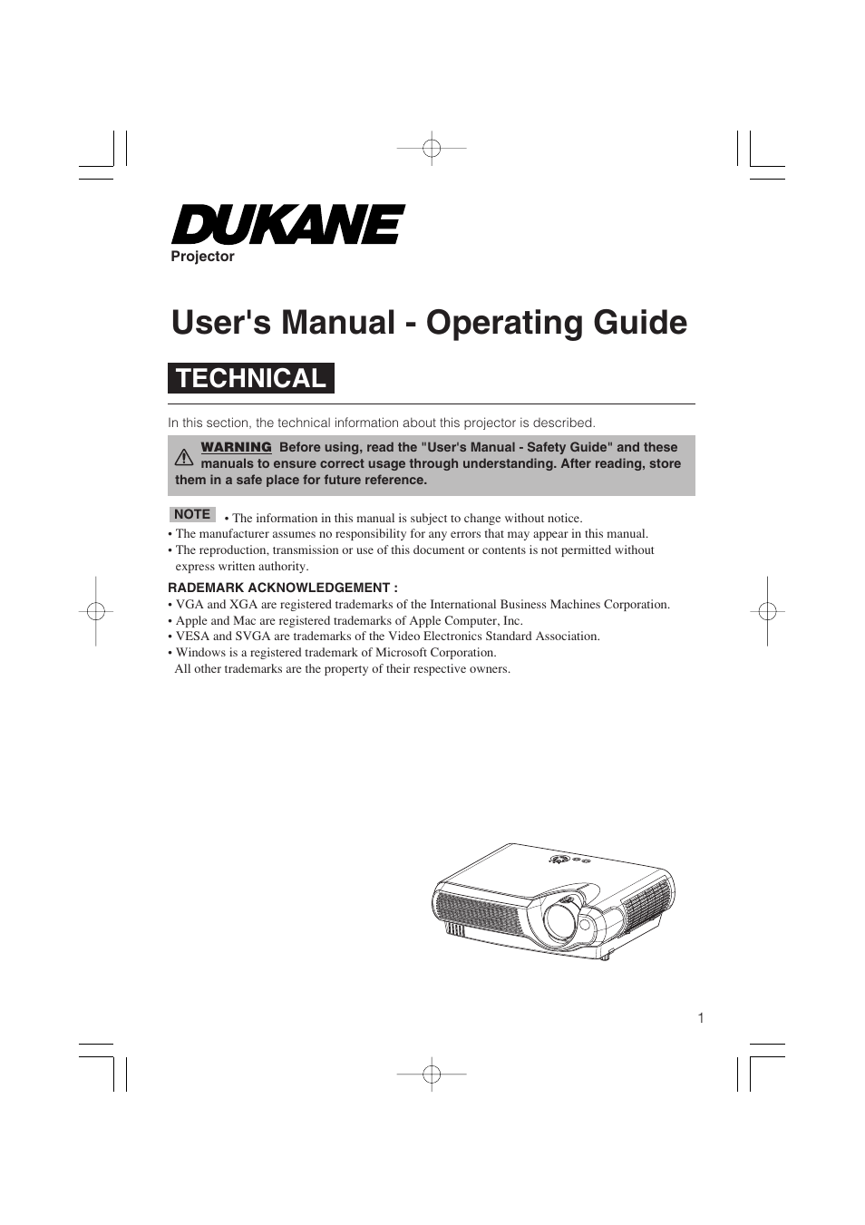 User's manual - operating guide, Technical | Dukane 8055 User Manual | Page 57 / 70