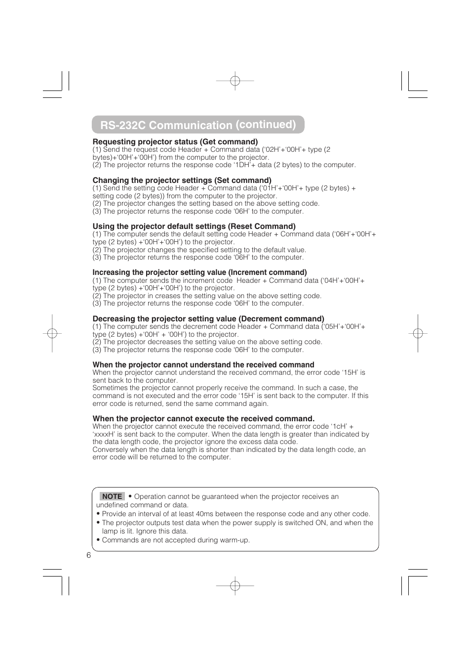 Rs-232c communication (continued) | Dukane 8055 User Manual | Page 62 / 70