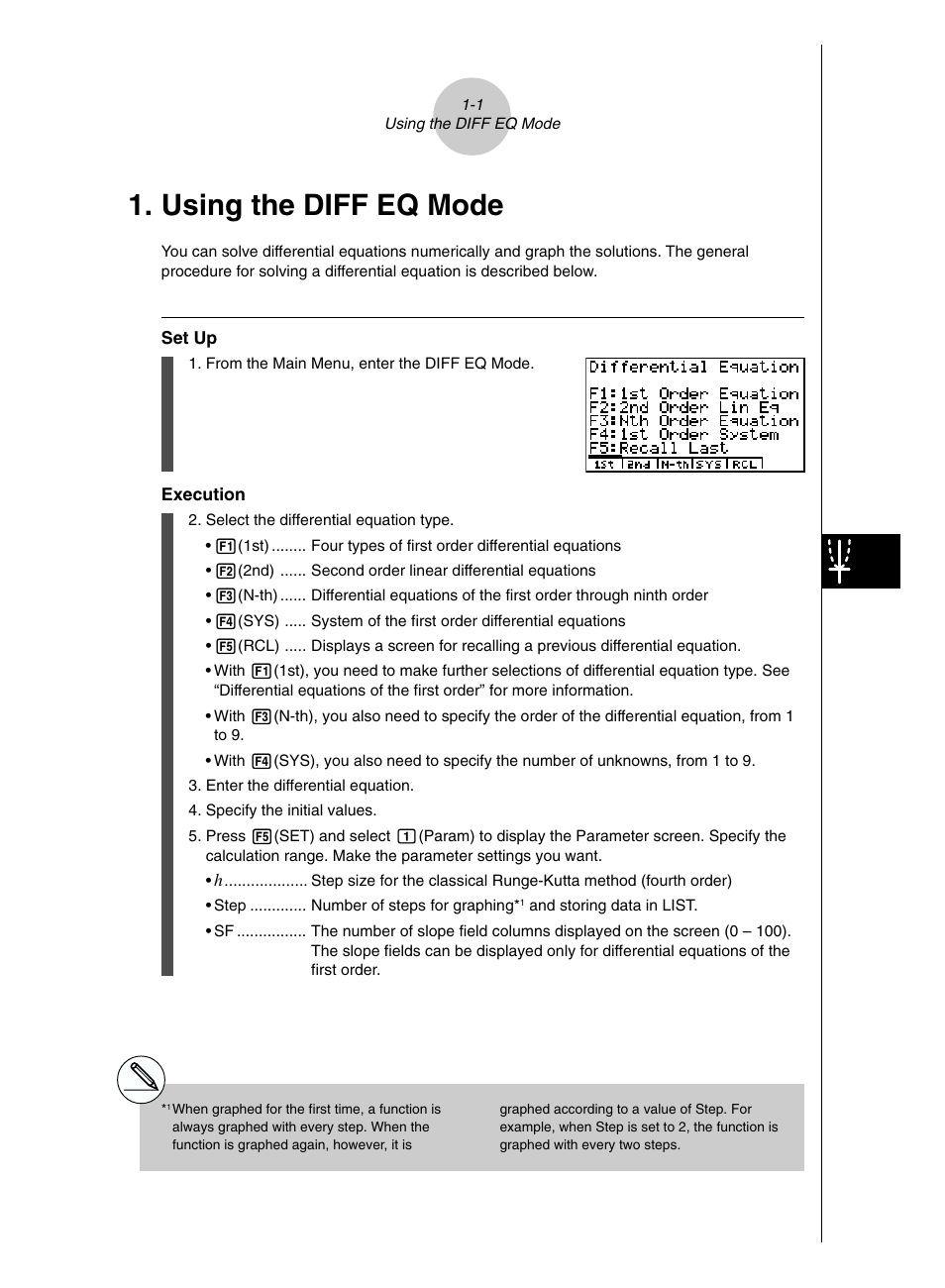 Using the diff eq mode | Casio ALGEBRA FX2.0 series User Manual | Page 2 / 22