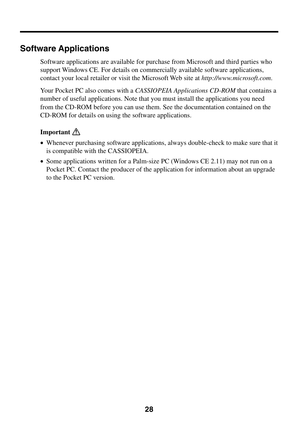 Software applications | Casio E-200 User Manual | Page 28 / 48