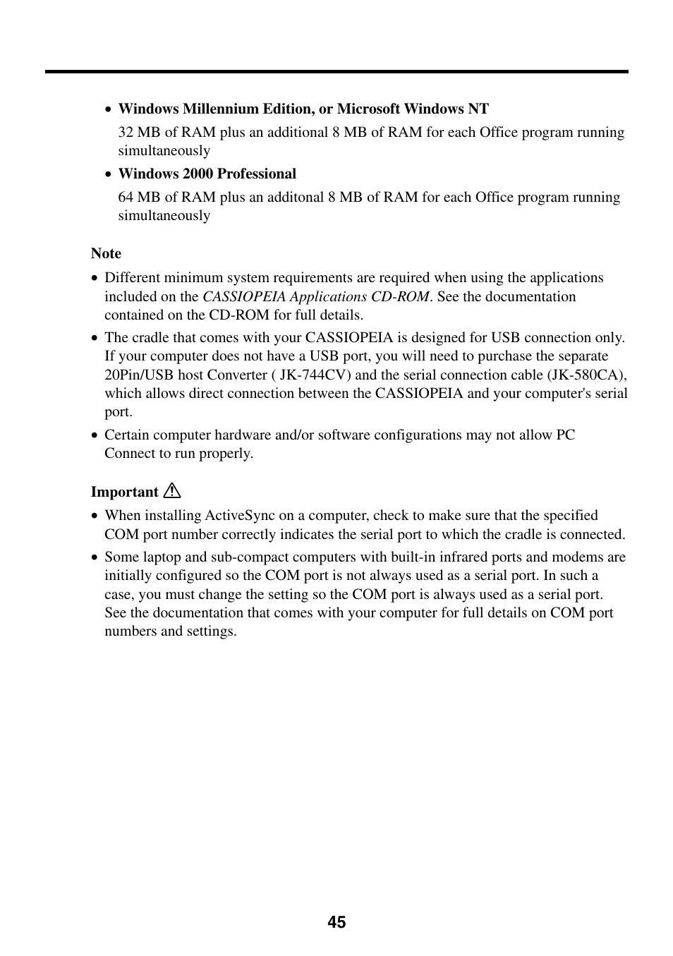 Casio E-200 User Manual | Page 45 / 48