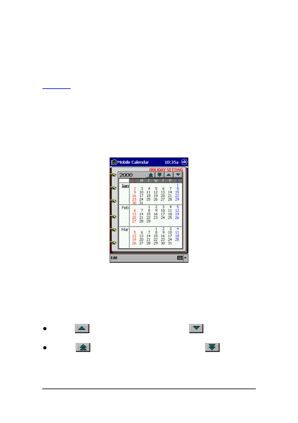 Making mobile calendar settings | Casio E-125 Mobile Calendar V.2.0 User Manual | Page 24 / 31