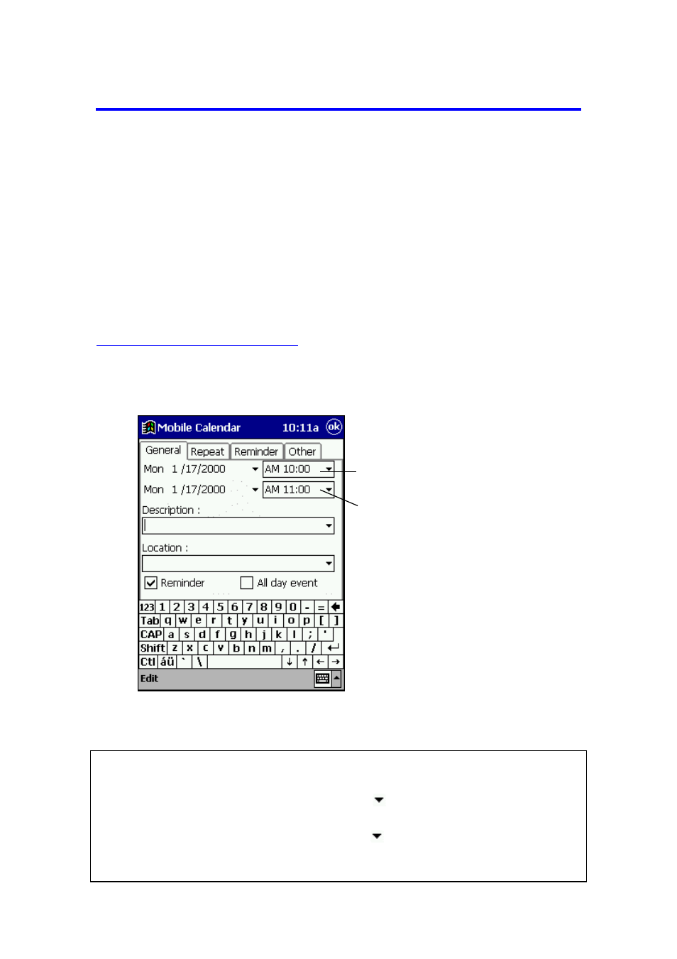 Inputting calendar data | Casio E-125 Mobile Calendar V.2.0 User Manual | Page 5 / 31
