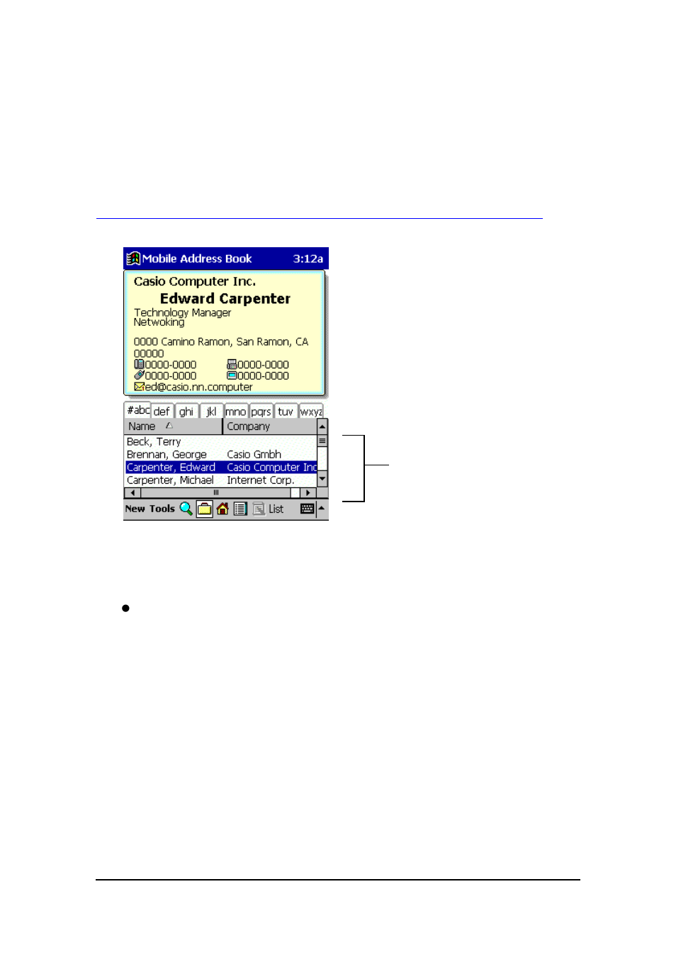 Casio E-125 Mobile Address Book V.2.0 User Manual | Page 7 / 20