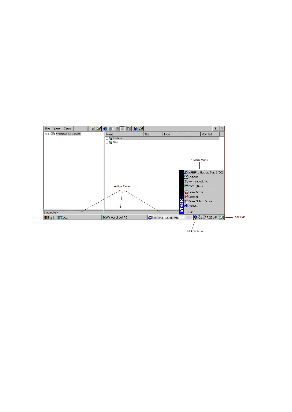 Using btask | Casio E-125 bTask User Manual | Page 2 / 4