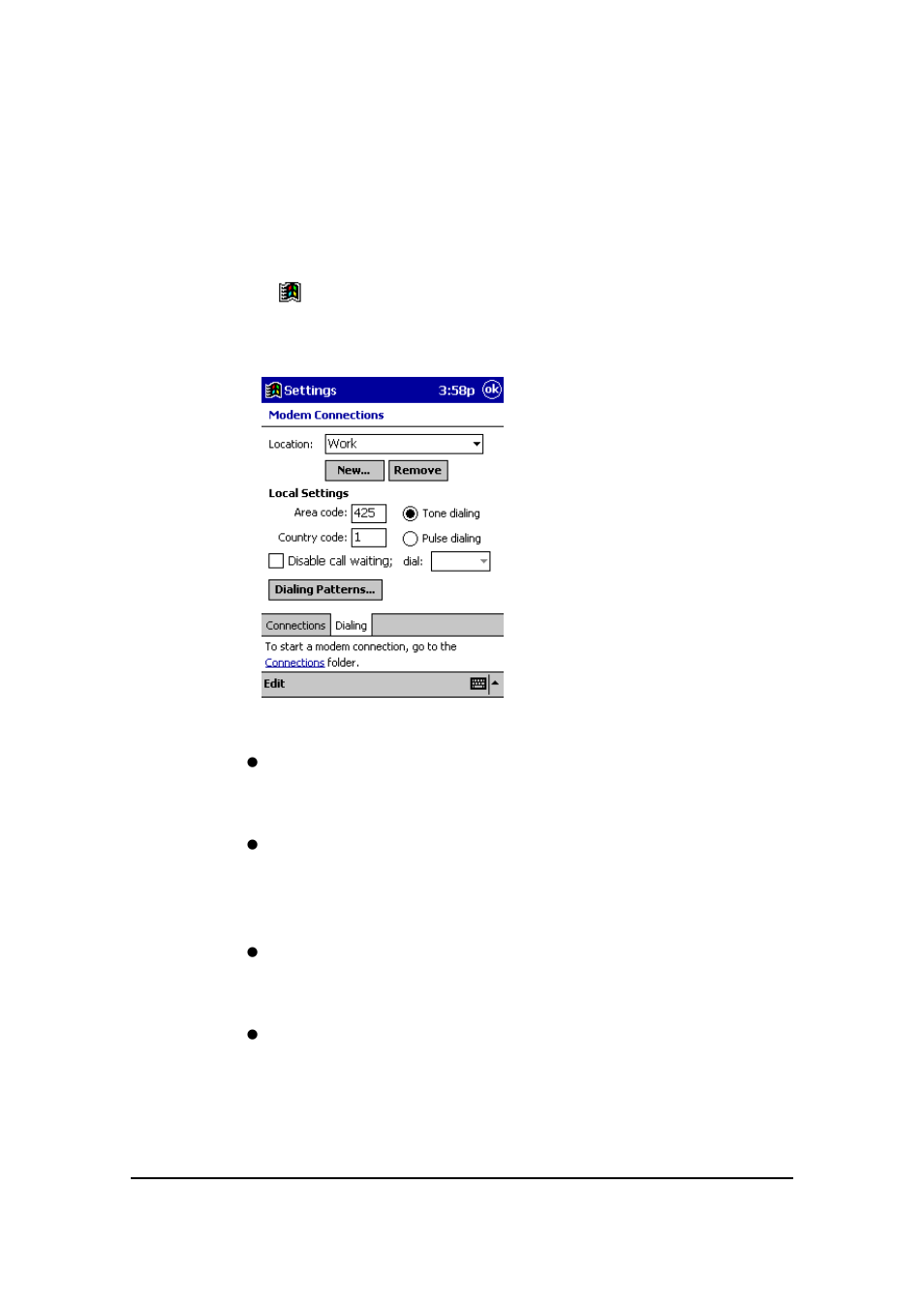 Configuring dial properties | Casio EM-500 Mobile E-mailer V.1.0 User Manual | Page 13 / 72