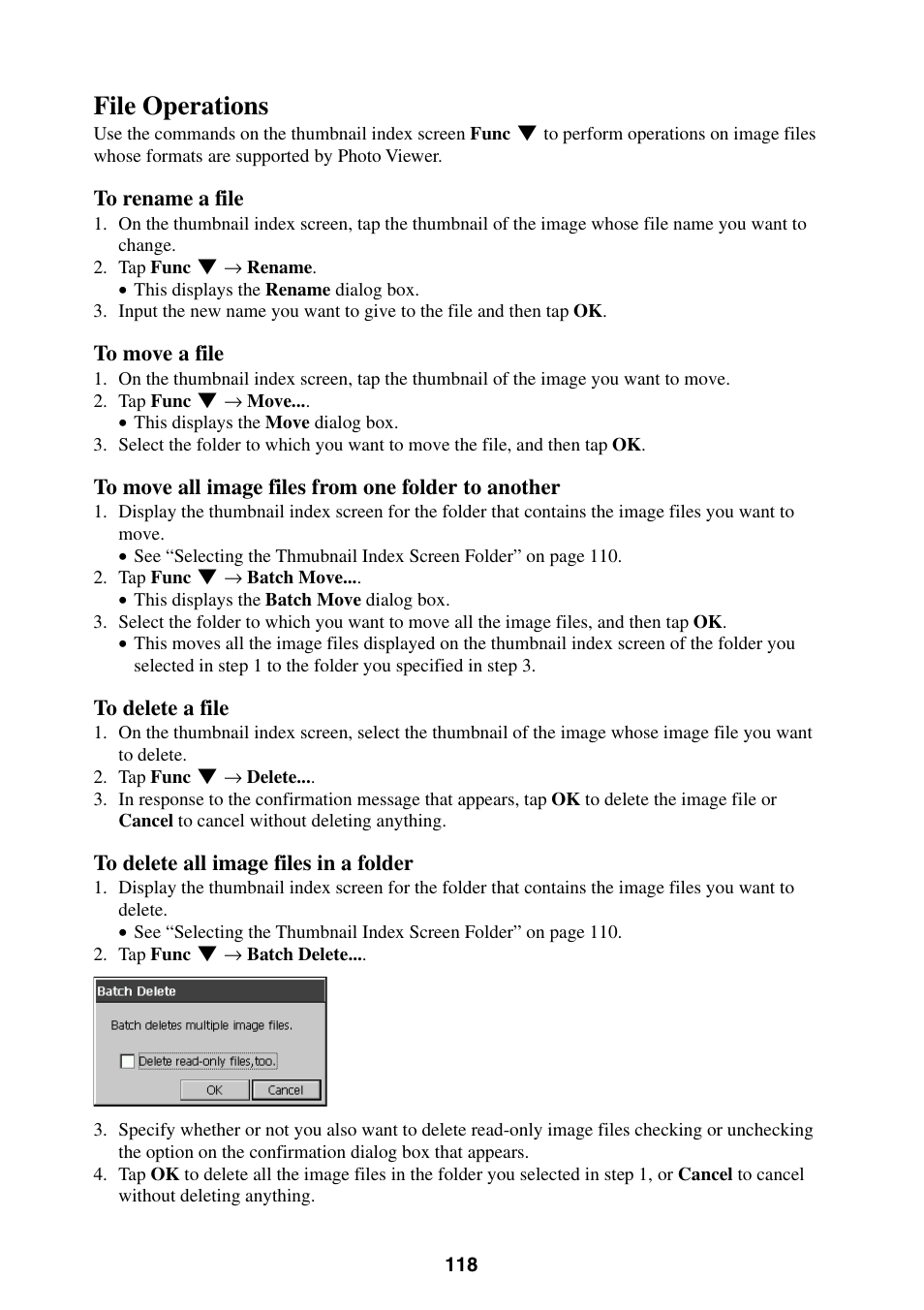 File operations | Casio BE-300 User Manual | Page 118 / 163