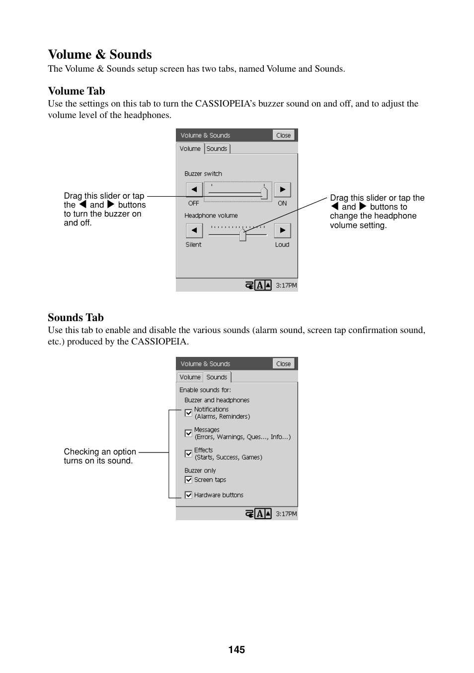 Volume & sounds | Casio BE-300 User Manual | Page 145 / 163