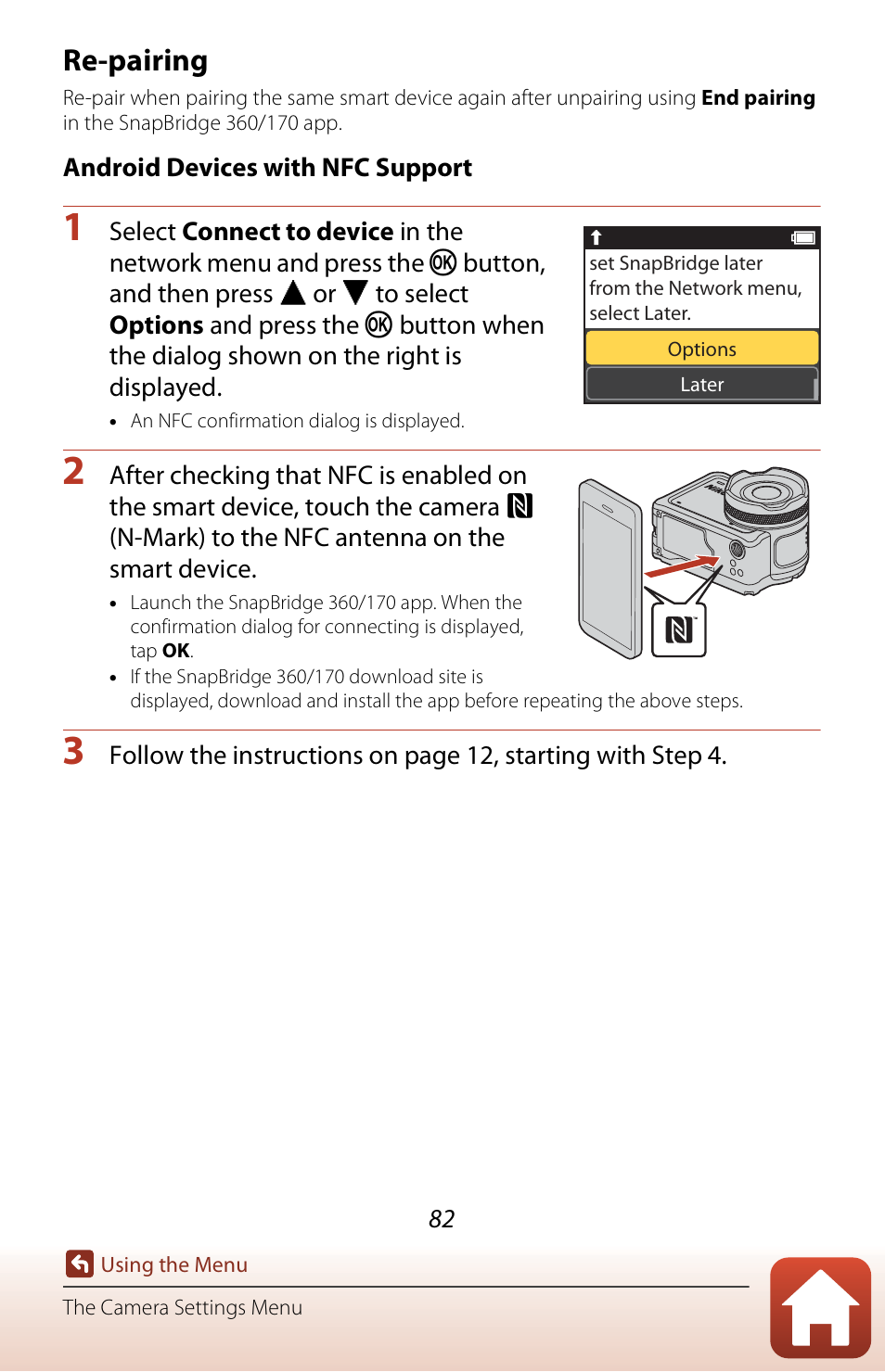 Re-pairing, G (a82) | Nikon KeyMission 170 User Manual | Page 101 / 137