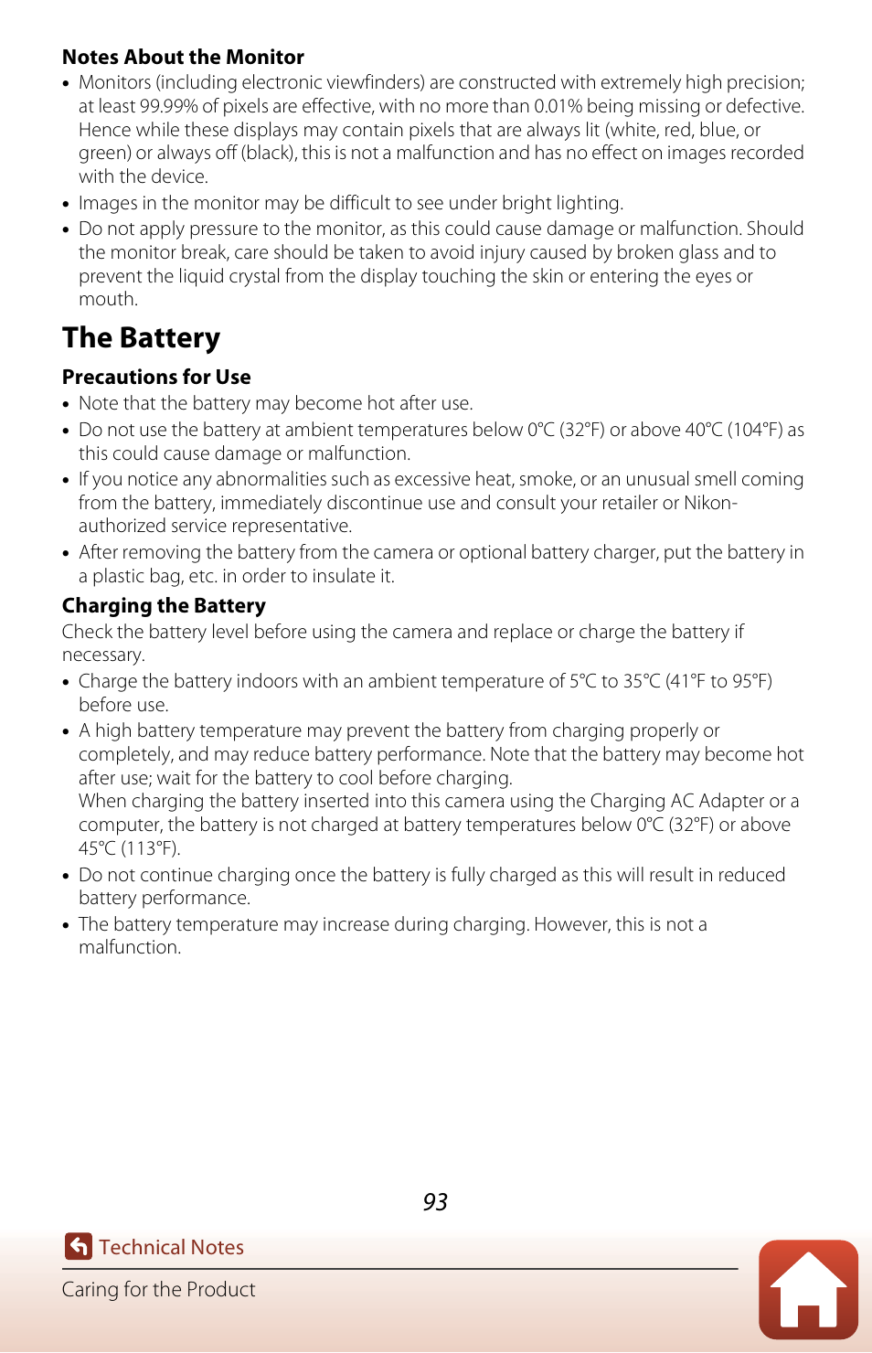 The battery | Nikon KeyMission 170 User Manual | Page 112 / 137