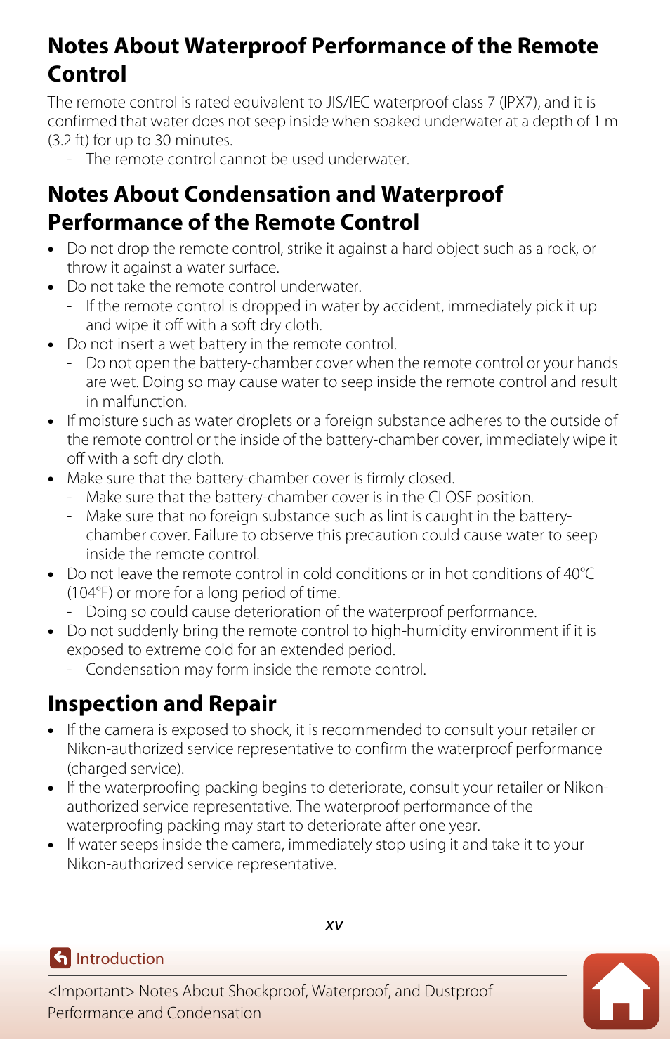 Inspection and repair | Nikon KeyMission 170 User Manual | Page 15 / 137