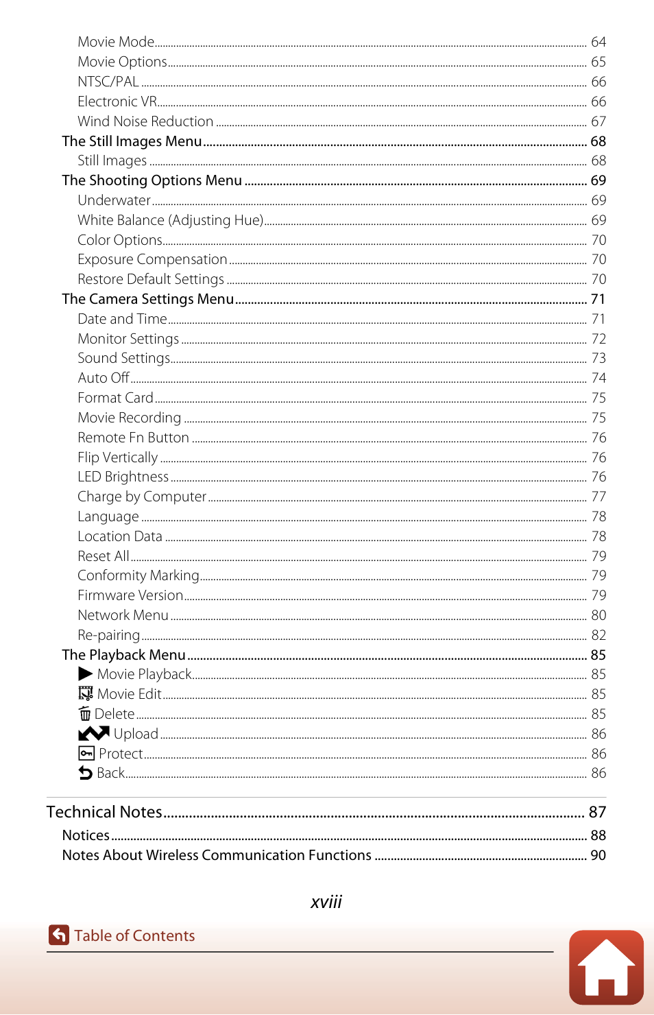 Xviii | Nikon KeyMission 170 User Manual | Page 18 / 137