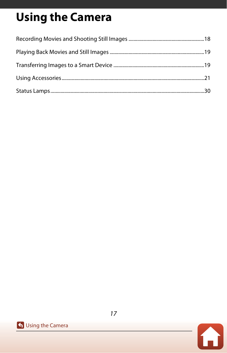 Using the camera | Nikon KeyMission 170 User Manual | Page 36 / 137