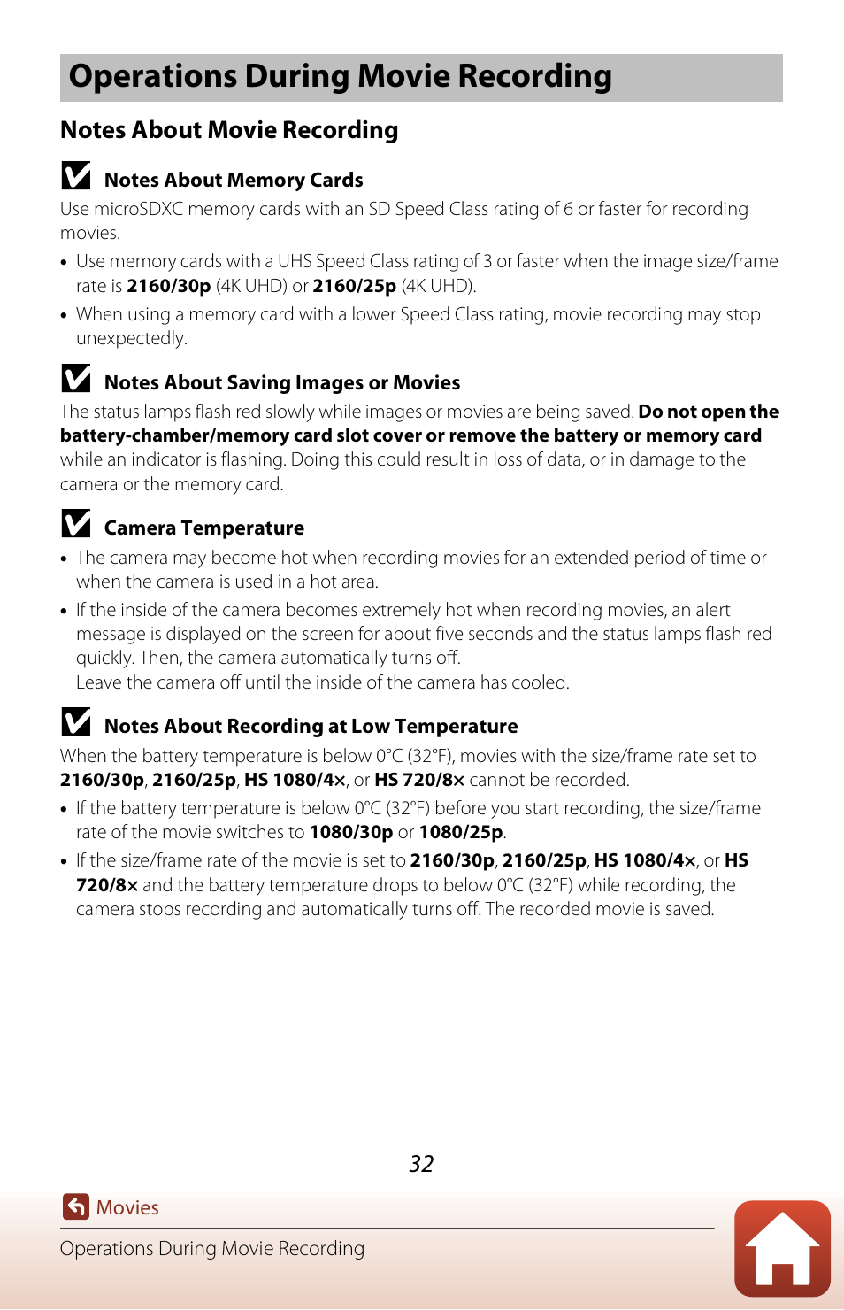 Operations during movie recording | Nikon KeyMission 170 User Manual | Page 51 / 137