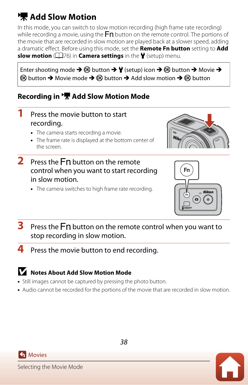 Add slow motion, A38 ), D add slow motion | Nikon KeyMission 170 User Manual | Page 57 / 137
