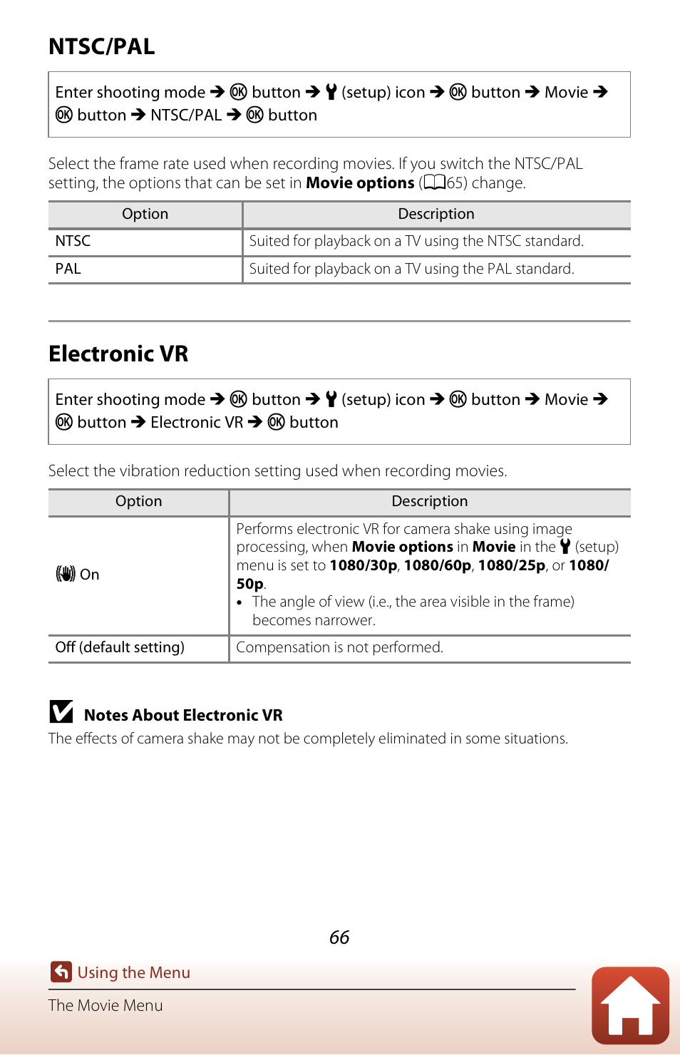 Ntsc/pal, Electronic vr | Nikon KeyMission 170 User Manual | Page 85 / 137