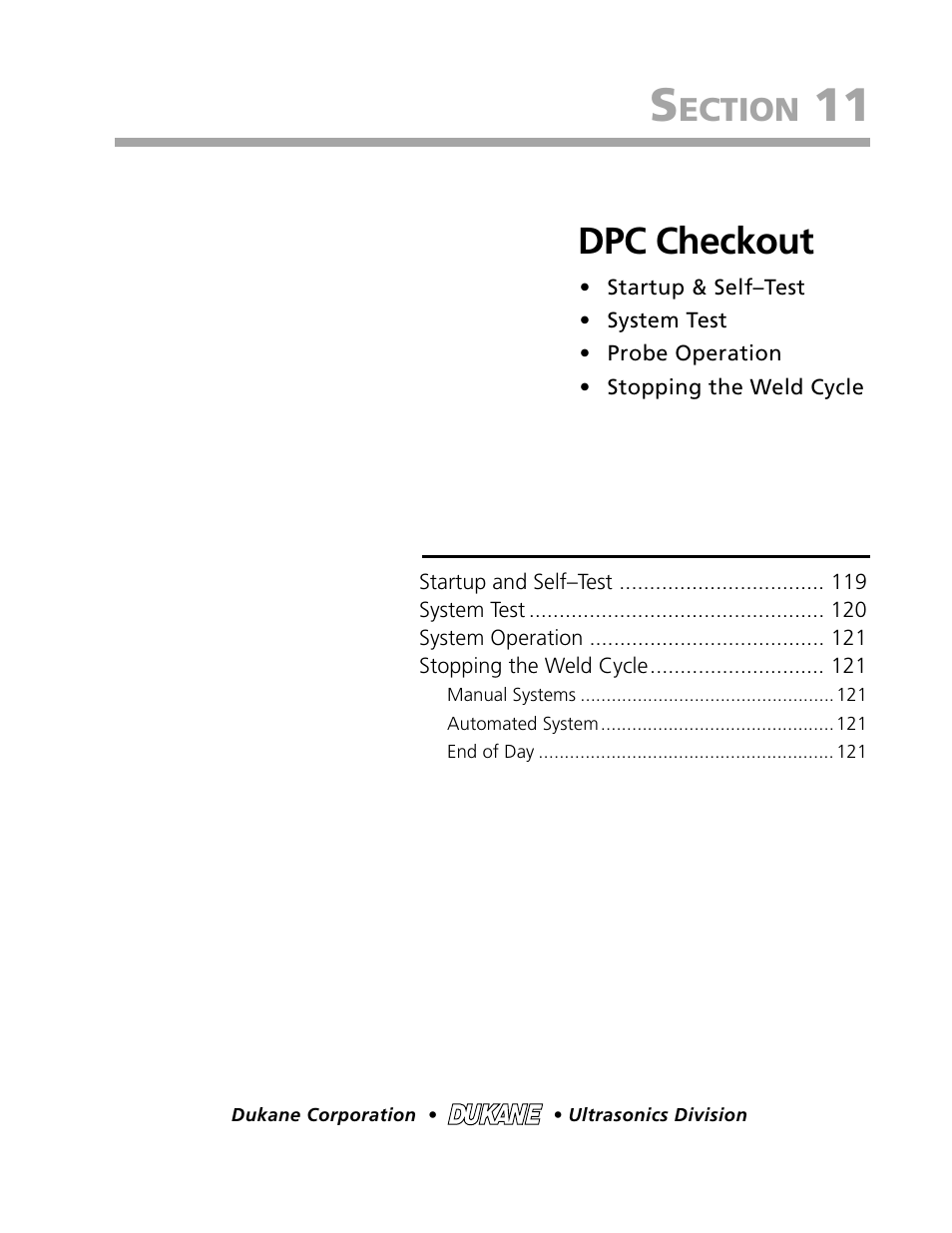 Dpc checkout, Ection | Dukane DPC II Plus 9001:2000 User Manual | Page 127 / 190