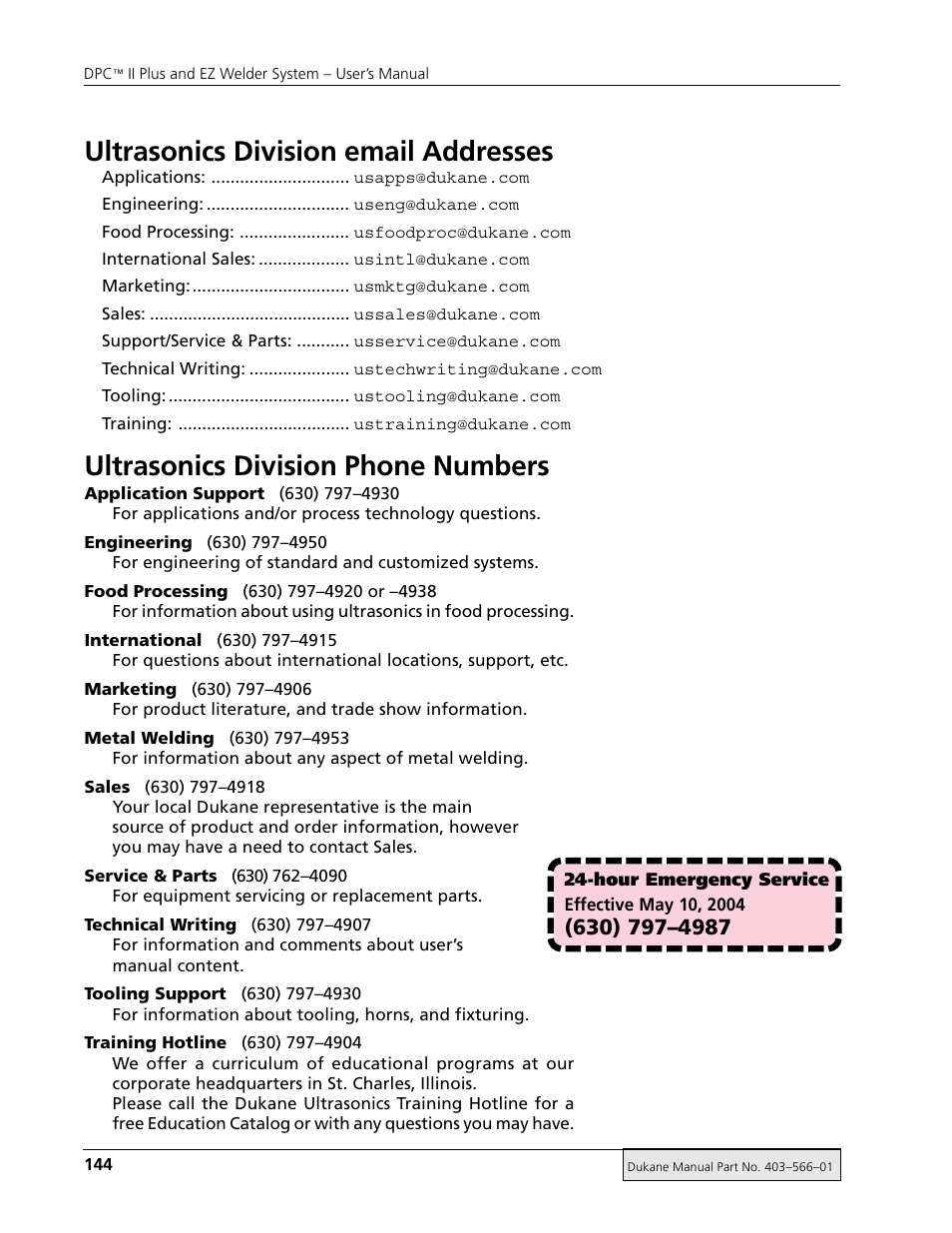 Dukane DPC II Plus 9001:2000 User Manual | Page 154 / 190