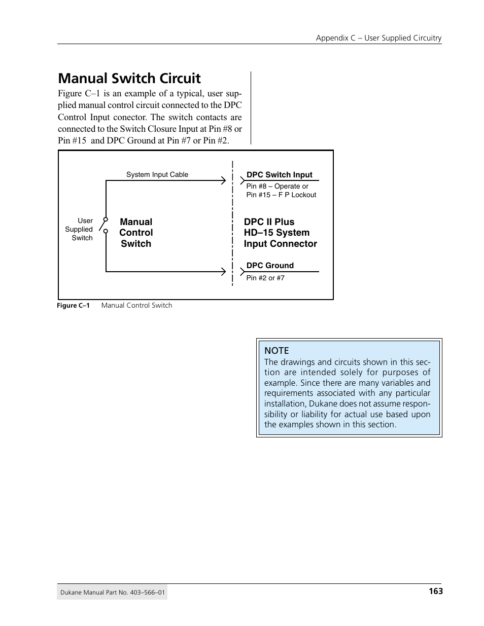 Manual switch circuit | Dukane DPC II Plus 9001:2000 User Manual | Page 173 / 190