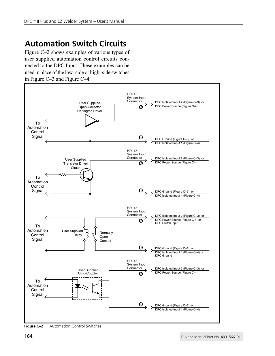 Automation switch circuits | Dukane DPC II Plus 9001:2000 User Manual | Page 174 / 190