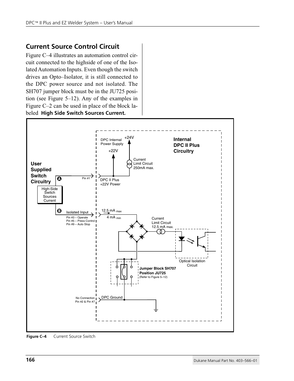 Current source control circuit, High side switch sources current | Dukane DPC II Plus 9001:2000 User Manual | Page 176 / 190