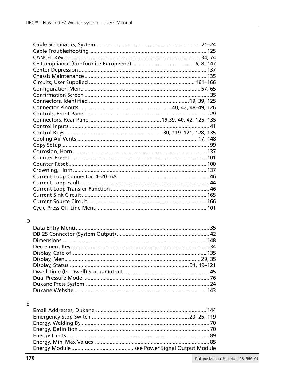 Dukane DPC II Plus 9001:2000 User Manual | Page 180 / 190