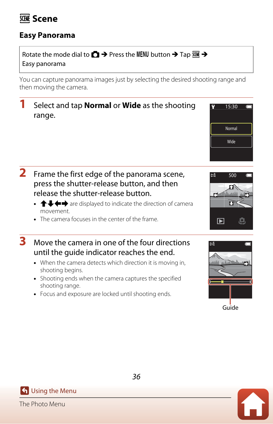 Scene, N scene | Nikon KeyMission 80 User Manual | Page 52 / 104