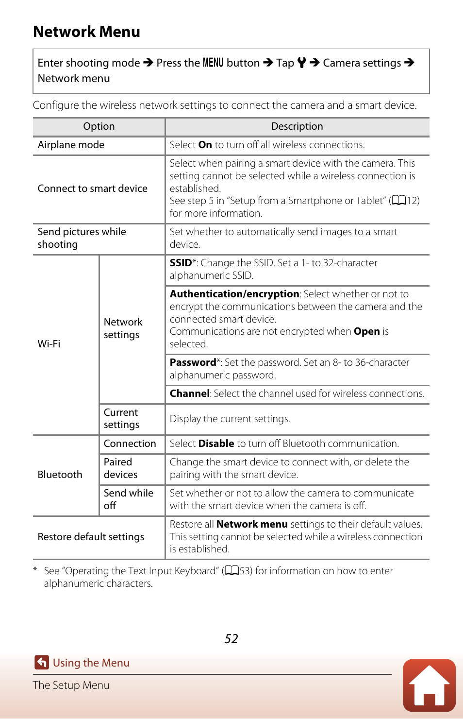 Network menu | Nikon KeyMission 80 User Manual | Page 68 / 104