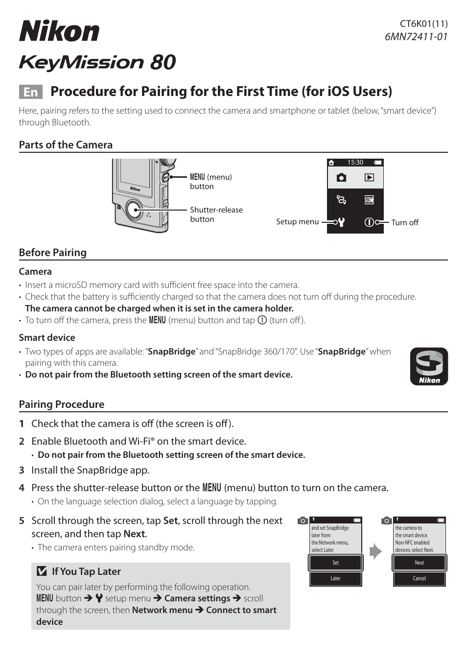 Nikon KeyMission 80 User Manual | 2 pages