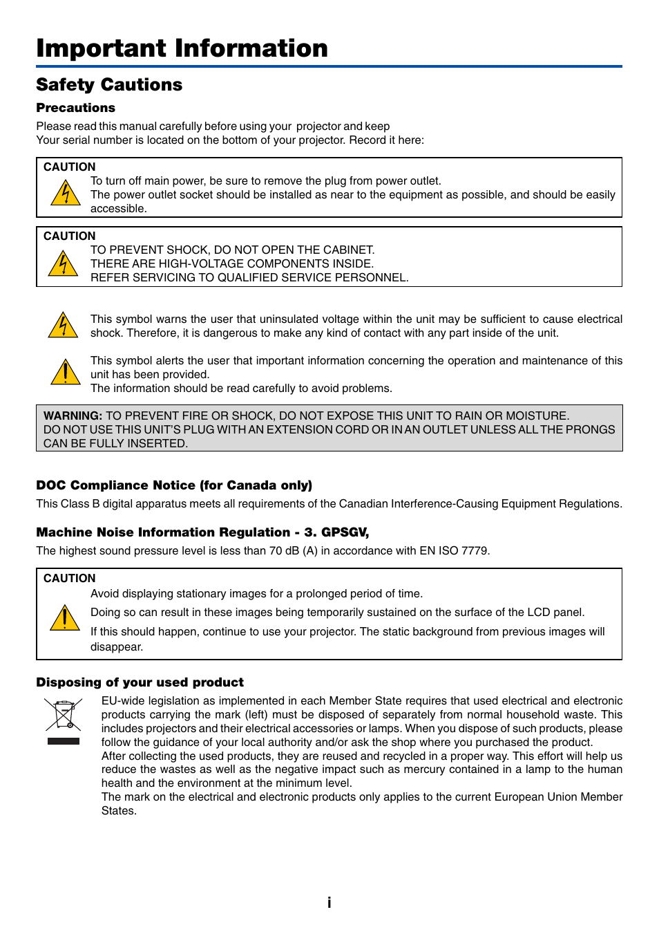 Important information, Safety cautions | Dukane 8777 User Manual | Page 3 / 76