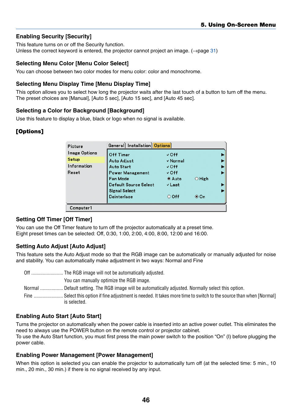 Options | Dukane 8777 User Manual | Page 54 / 76