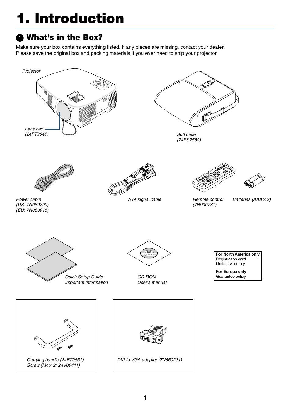 Introduction, 1) what's in the box, ᕡ what's in the box | Quick setup guide important information | Dukane 8777 User Manual | Page 9 / 76