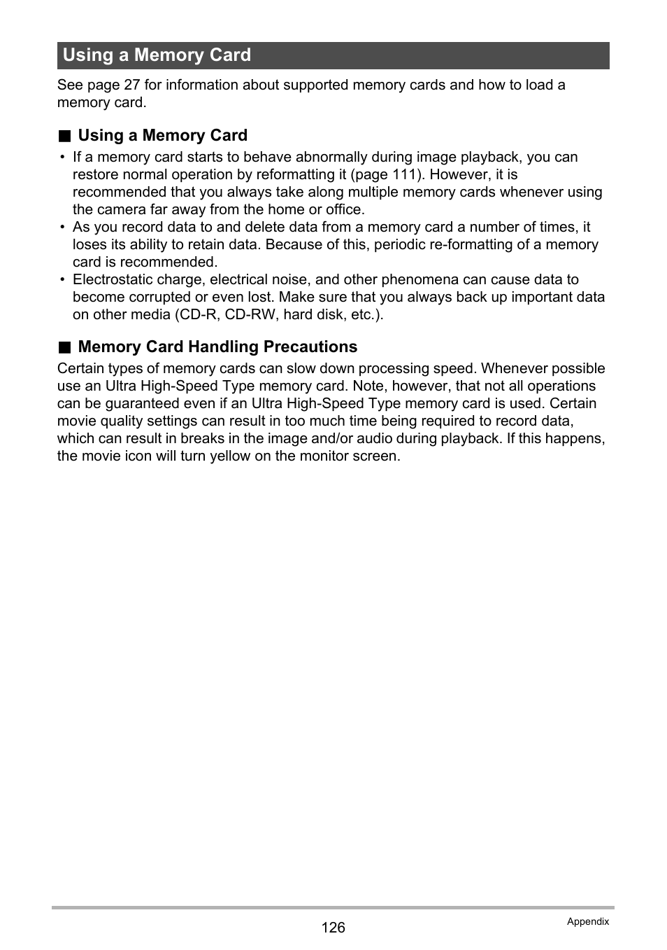 Using a memory card | Casio EX-TR35 User Manual | Page 126 / 142