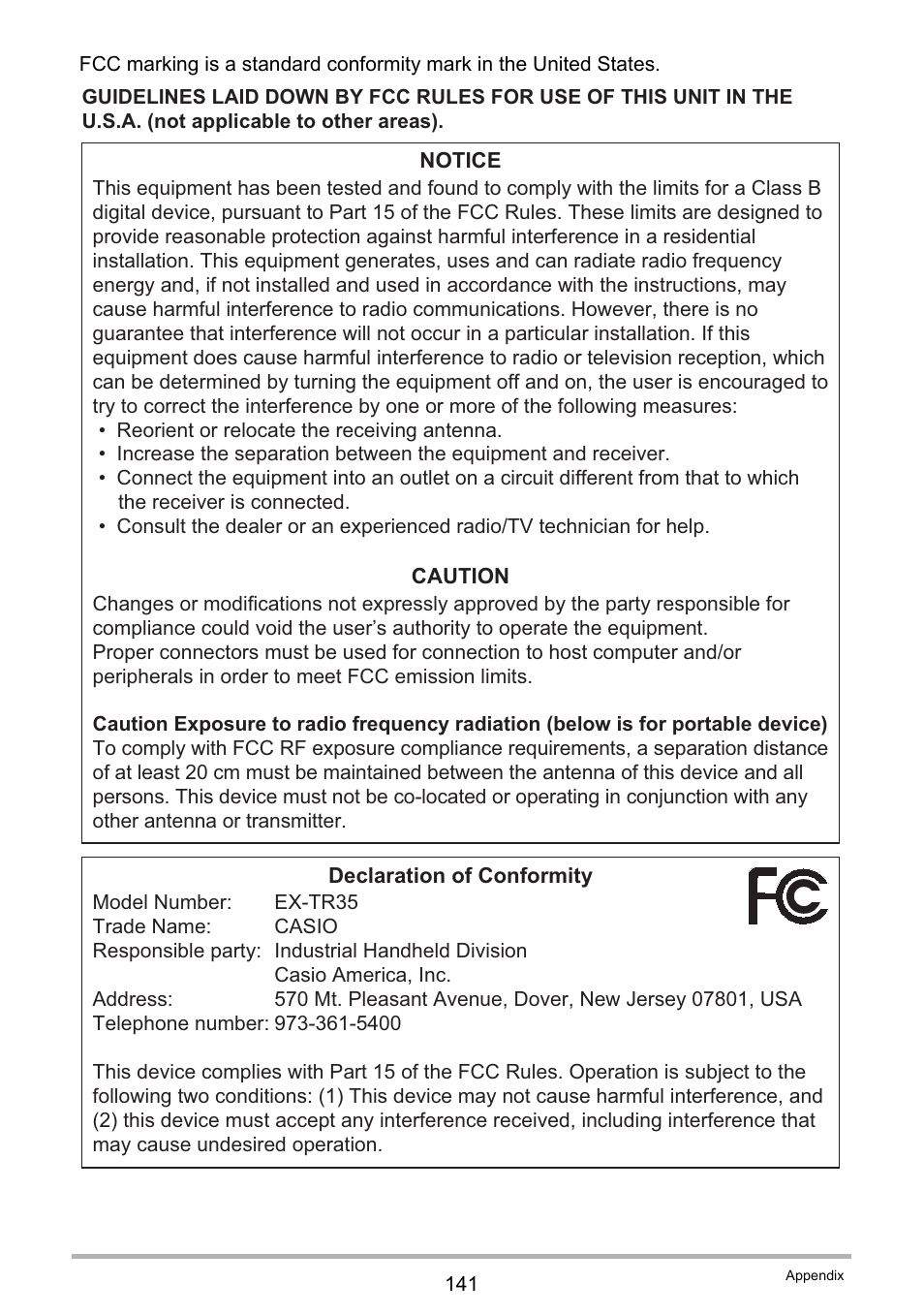 Casio EX-TR35 User Manual | Page 141 / 142