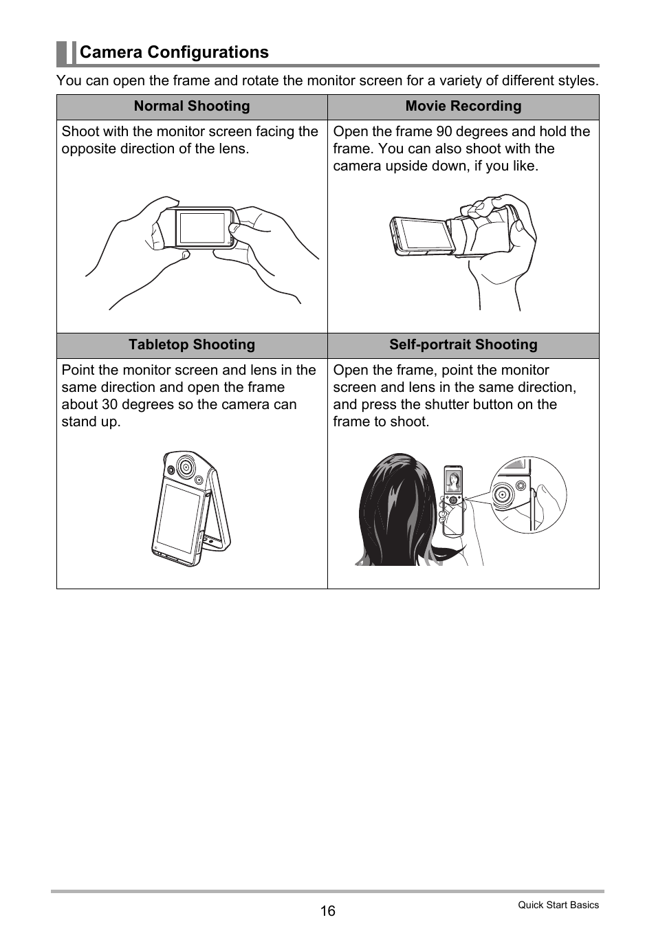 Camera configurations | Casio EX-TR35 User Manual | Page 16 / 142