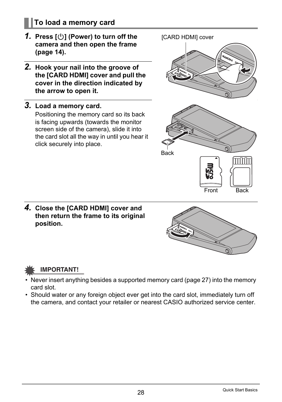 To load a memory card | Casio EX-TR35 User Manual | Page 28 / 142