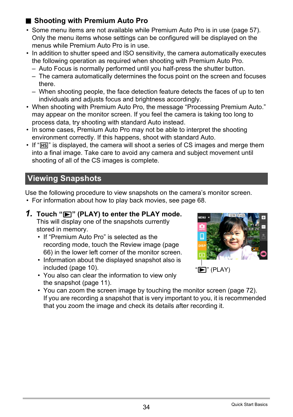 Viewing snapshots | Casio EX-TR35 User Manual | Page 34 / 142