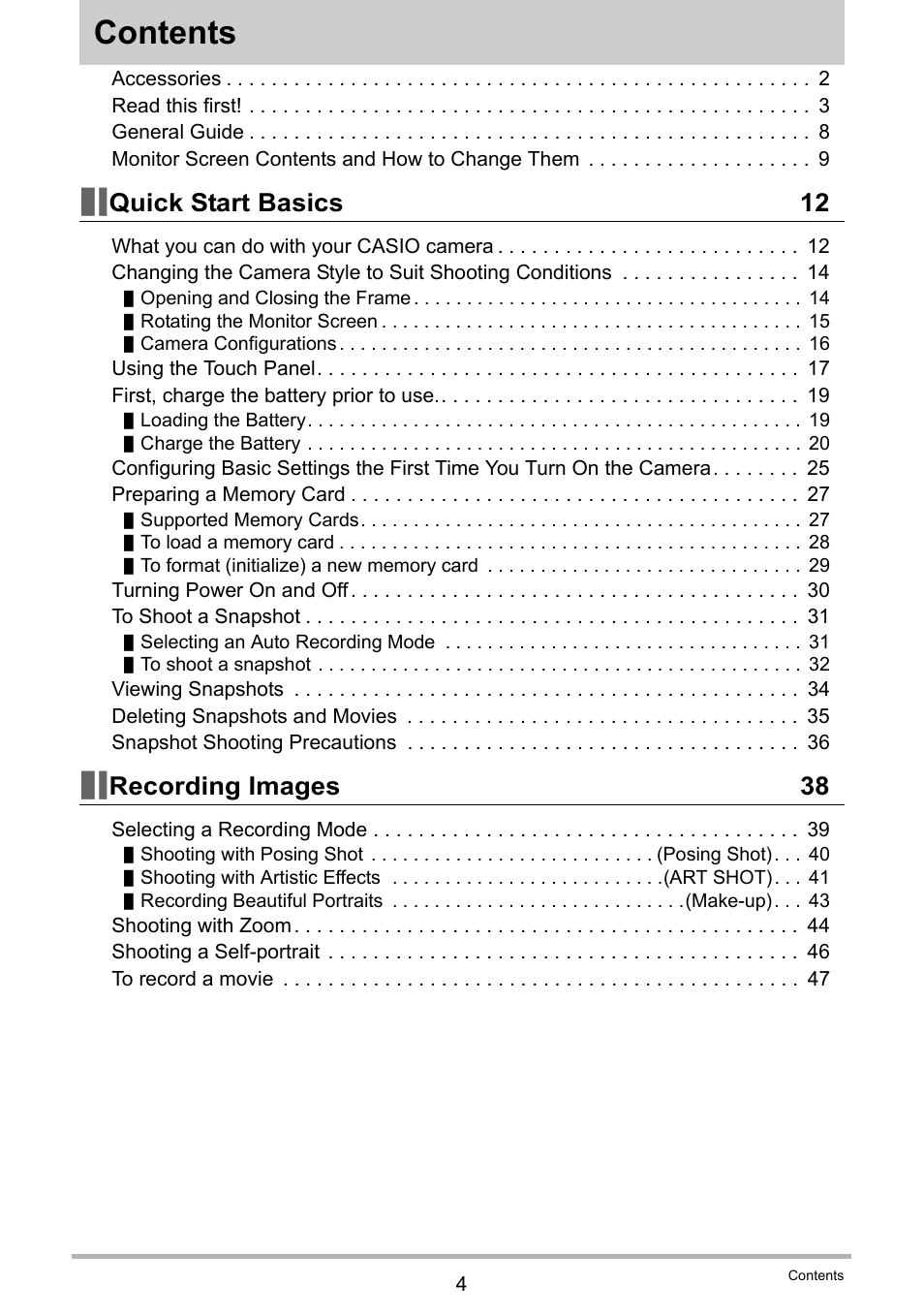 Casio EX-TR35 User Manual | Page 4 / 142