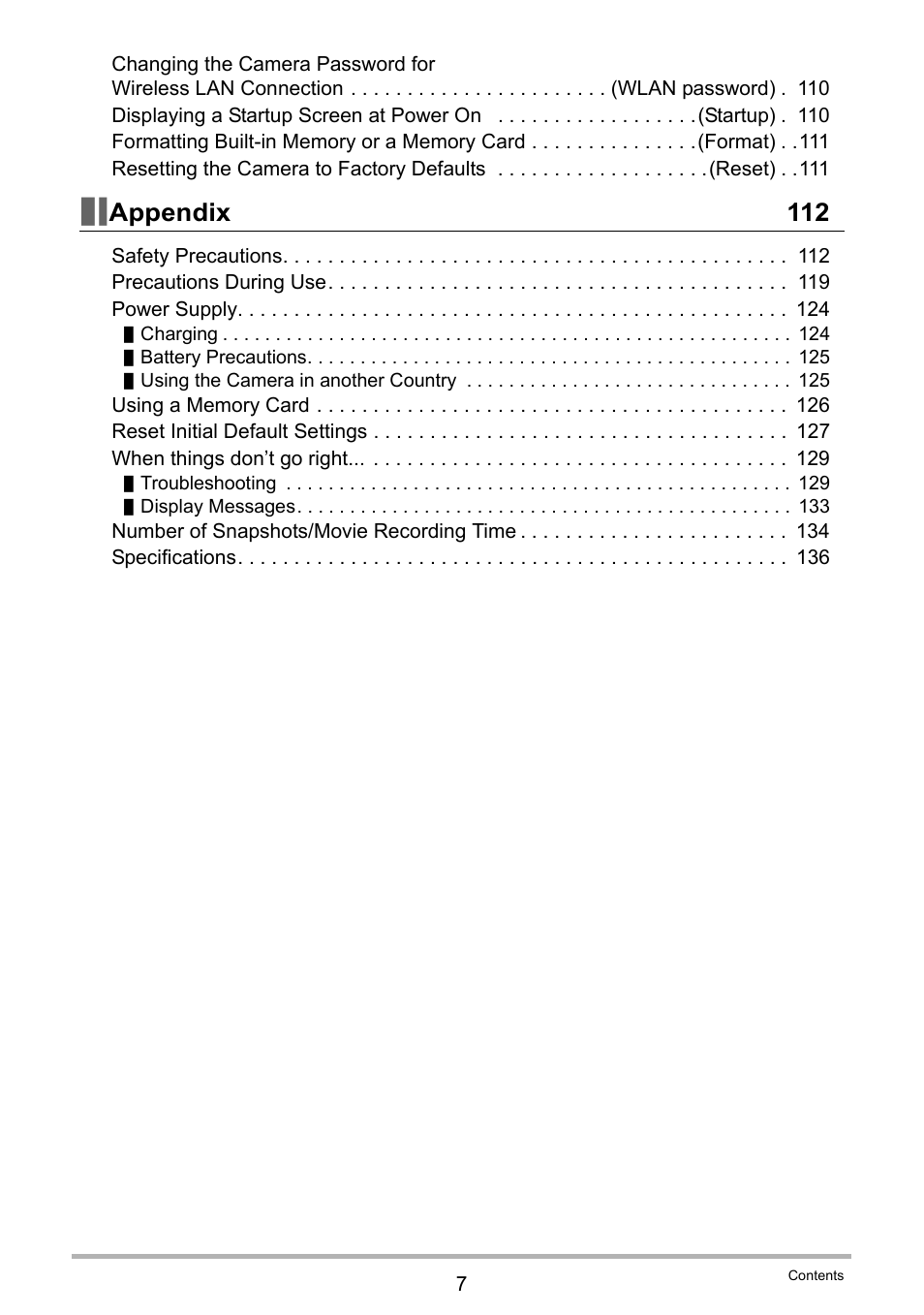 Appendix 112 | Casio EX-TR35 User Manual | Page 7 / 142