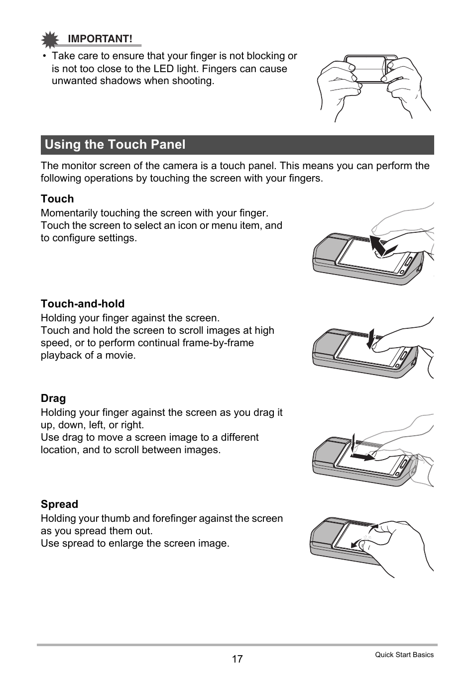 Using the touch panel, For more information | Casio EX-TR200 User Manual | Page 17 / 129