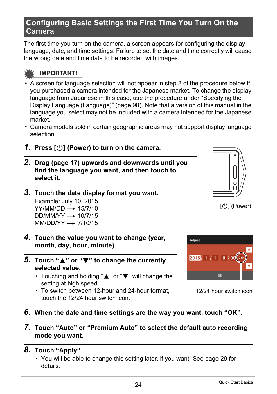 Casio EX-TR200 User Manual | Page 24 / 129